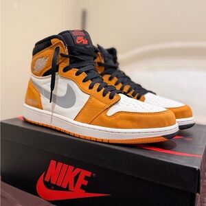 Nike Men's High-Top Sneakers in Orange and White